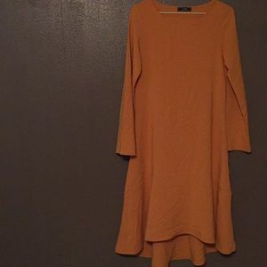 Yellow Long Sleeved, High Low Dress